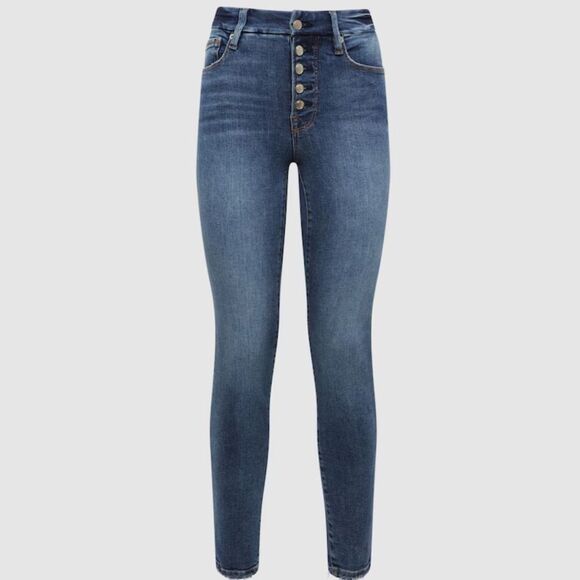 Good American Good Legs Indigo Straight Jean Ankle Cropped 6/28 - Picture 1 of 15